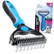Pat Your Pet Deshedding Brush - Double-Sided Undercoat Rake for Dogs & Cats -