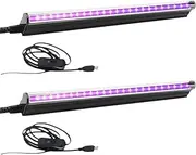 2 Pieces of Black Light Bars Portable, LED lamp lamp, USB Plug and Play for Halloween Christmas Evening Body Paint Paint Fluo Dj Disco Disco (2 Packs)