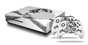 Skin XBOX One S Console Controller Chrome Skull on White