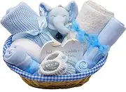 Newborn Baby Boy Gift Hamper Basket, Blue