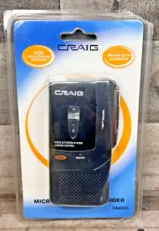 Craig CR8003 Micro Cassette Recorder - Black Brand New Factory Sealed