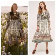 Anthropologie Bhanuni boho peasant midi dress Size 0 NEW Spring Festival Blogger