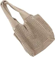 [OATIPHO] Summer Tote Bag Sling Bag Women Sling Bag for Women Handbags Women Purse Evening Clutch Handbag for Women Summer Bags Woman Bag The Tote Bag Mesh Bags for Women Beige Polyester