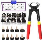 [Swpeet] 30 Pairs 8x8mm 9x9mm 10x10mm 11x11mm 12x12mm Women's High Heel Shoes Replacement Tips Pin, Women's High Heel Repair Tool Kits 2 Different Pins Diamete with 6" Heel Pliers for Repairing Shoes