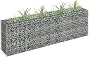 Raised Garden Bed, Elevated Planter Box Plant Container Gabion Galvanised Steel 180x30x60 cm