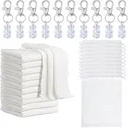 Bear Shaped Towels,10X Coral Fleece Bear Shape Towel Set | Baby Shower with Organza Bag Bear Hand Towels for Baby Shower