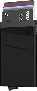 [VULKIT] Card Holder with Money Pocket Pop Up Wallet RFID Blocking Slim Metal Bank Card Case Holds 5 Cards and Notes