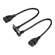 2PCS 20cm SuperSpeed USB 3.0 Male to Female Extension Data Cable Up and Down ...