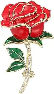 [AVLUZ] Roses Brooch, Elegant Corsage Brooches Lapel Pin Clothing Hat Bag Accessories Valentine's Day Gift, One Size, Metal, agate