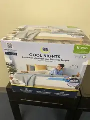 Serta 3" Cool Nights Gel Memory Foam Mattress Topper with Washable Cover, King