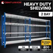 2-BAY 400kg 2.0m GARAGE WAREHOUSE STORAGE SHELVING STEEL TOOL RACKING SHELVES