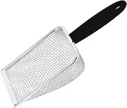 yuksok Beach Mesh Scoop Dipper Lightweight Versatile Cleaning Tool Mesh Screen Fecal Spoon Sturdy Cat Litter Scooper Litter Cleaner, Black
