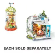 Robotime Non Toxic DIY Dollhouse with Furniture Wooden Miniature House Kit