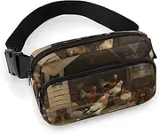 [YTLKGFP] Waist Pack Roast Chicken Hen Farm Printed Butt Pack Fanny Pack Hip Bum Bag for Workout Traveling Casual Running Hiking Cycling, Roast Chicken Hen Farm, 7.9 X 5.1 in