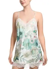 In Bloom by Jonquil Floral Stretch Matte Satin Chemise