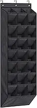 Niwugady Over Door Shoe Rack - 24 Pockets Large Over Door Storage - Hanging Shoe Storage - Organiser Over the Door for Shoes with Deep Pockets Fit 24 Pairs of Trainers, Boots, Black