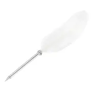 21cm/8" Feather Ballpoint Pen 1Pcs Ink Vintage Quill Pen Refined White