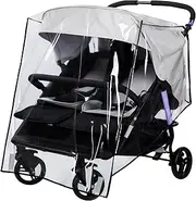 bemece Double Stroller Rain Cover, Weather Shield Double Stroller for Side by Side Seats Twin Stroller, Baby Outdoor Activities Accessories, Protects Children from Rain, Snow, Wind