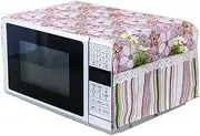 [E] Microwave Oven Dustproof Cover Dust Cover Cloth with Pockets