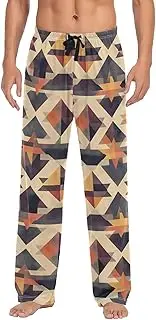 [AIXIWAWA] Mens Pajama Pants-Ethnic Pattern, Soft Sleep Lounge Pajamas Bottoms with Pockets Drawstring S