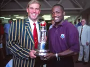 Shane Warne Of Australia And Brian Lara 1995 CRICKET PHOTO