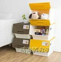 在飛比找樂天市場購物網優惠-茶花收納箱衣物儲物箱塑料折疊整理箱兒童玩具收納箱大小號3個裝