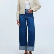 Madewell Patch Pocket LR Superwide-Leg Jeans Hewett Wash Airy Denim Edition NWT