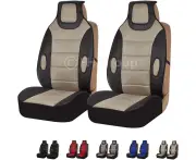 FH Group Universal Fit Front Car Seat Cushion - Leatherette (Black), Set of 2