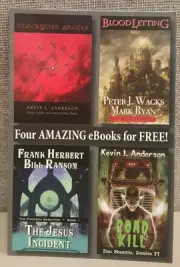 BOOK PROMO POSTCARD - Road Kill Zombie PI - Blood Letting Clockwork Angels Swag