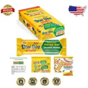 Nutritious All-Natural Honey Bar Snack, Perfect Grab-and-Go Energy - 12 x 1.4oz