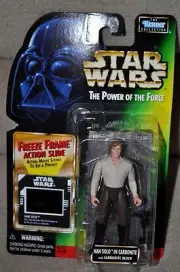 STAR WARS POTF HAN SOLO WITH CARBONITE FREEZING CHAMBER FREEZE FRAME MOSC
