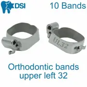 10 DSI Dental Orthodontic Molar Bands Double Buccal Tube Bracket Upper Left 32