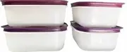 [Tupperware] 450 ml Plastic Fridge Container (Pack of 4, Purple)