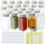 Simplehouseware 24 Pcs Glass Spice Jars 4Oz with Labels and Funnel