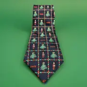 New Vintage Christmas Trees Coca Cola Coke Necktie Tie 100% Silk
