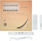 EYLY EYSHY Lash Extension Kit With 32 Clusters Volume Pack | Bond & Seal | Professional At Home DIY False Eyelash Clusters Kit | Salon-Quality, Soft & Feather Touching | Vegan Lashes | 10mm,12mm,14mm,16mm (Yucca)