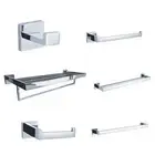 Towel rack rails Chrome single robe hooks bathroom toilet holder stainless steel