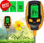 4-in-1 Soil Moisture Meter, Digital PH Tester, Light, Temperature, for Gardening
