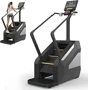 Stair Stepper with Led Screen, Commercial Grade Stair Climber, 15 Levels of Resistance Adjustment, 22-135 Steps/Minute, Maximum Load: 300g, Led Display Multiple Monitoring, for Home and Gym