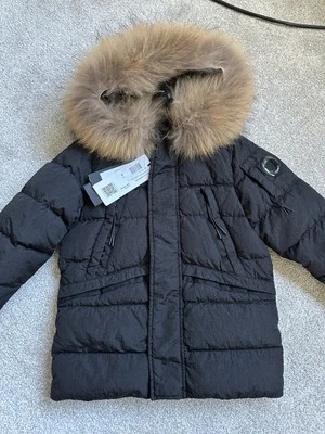 CP Company Junior Arm Lens & Goggle hood Down Parka black age 4 unisex coat