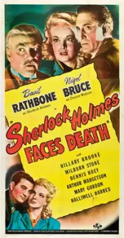 Sherlock Holmes faces death Basil Rathbone Ida Lupino movie poster print