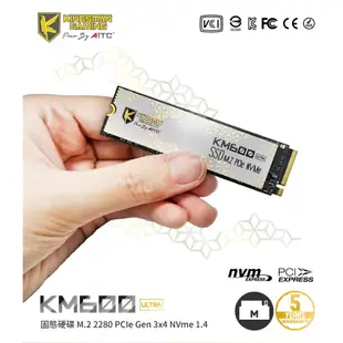 【AITC】艾格 KM600 ULTRA M.2 PCIe SSD 128G/256G/512G/1T/2T 固態硬碟