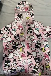 Hello Kitty Girl Jacket Hoodie Full Zippers Pink Size Xl 16