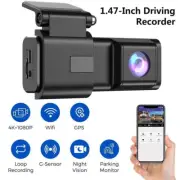 4K Dash Cam Dual Lens Car Rear View Camera WIFI APP 24hr Parking Video Recorder