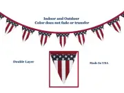American Flag Bunting Pennant Triangle Banner Patriotic Garland 4th of July