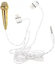 NULYLU Portable Microphone for Voice Recording Lightweight Microphone Compatible with Smartphones Easy to Use for Singing and Ktv No External Power Needed