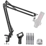 Boom Arm Microphone Mic Stand for Blue Yeti HyperX QuadCast Medium Black