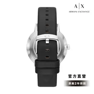 【A|X Armani Exchange 官方直營】Cayde 時刻變化齒輪手錶 黑色真皮錶帶 42MM AX2745