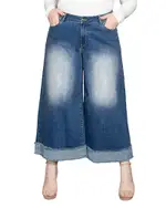 standards & practices Cropped Wide Leg Jeans in Two Tone