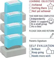 4 Pcs Teacher Stamps for Grading Self-Inking Special Accommodations Stamp Refillable Motivational Encouraging Rubber Stamp for Classroom Back to School Homework Student Dormitory Gifts